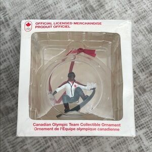 Olympic Team Canada Snowboarding Glass Christmas Ornament